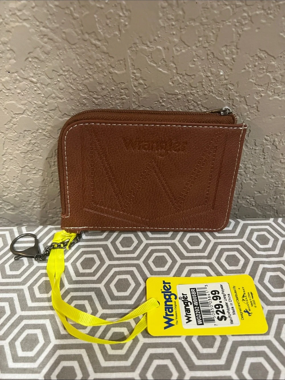 Wrangler Blue and Brown Aztec Zip Cardholder